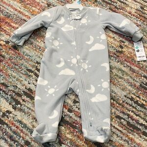 Carter's Soft Gray Moon and Cloud Footie